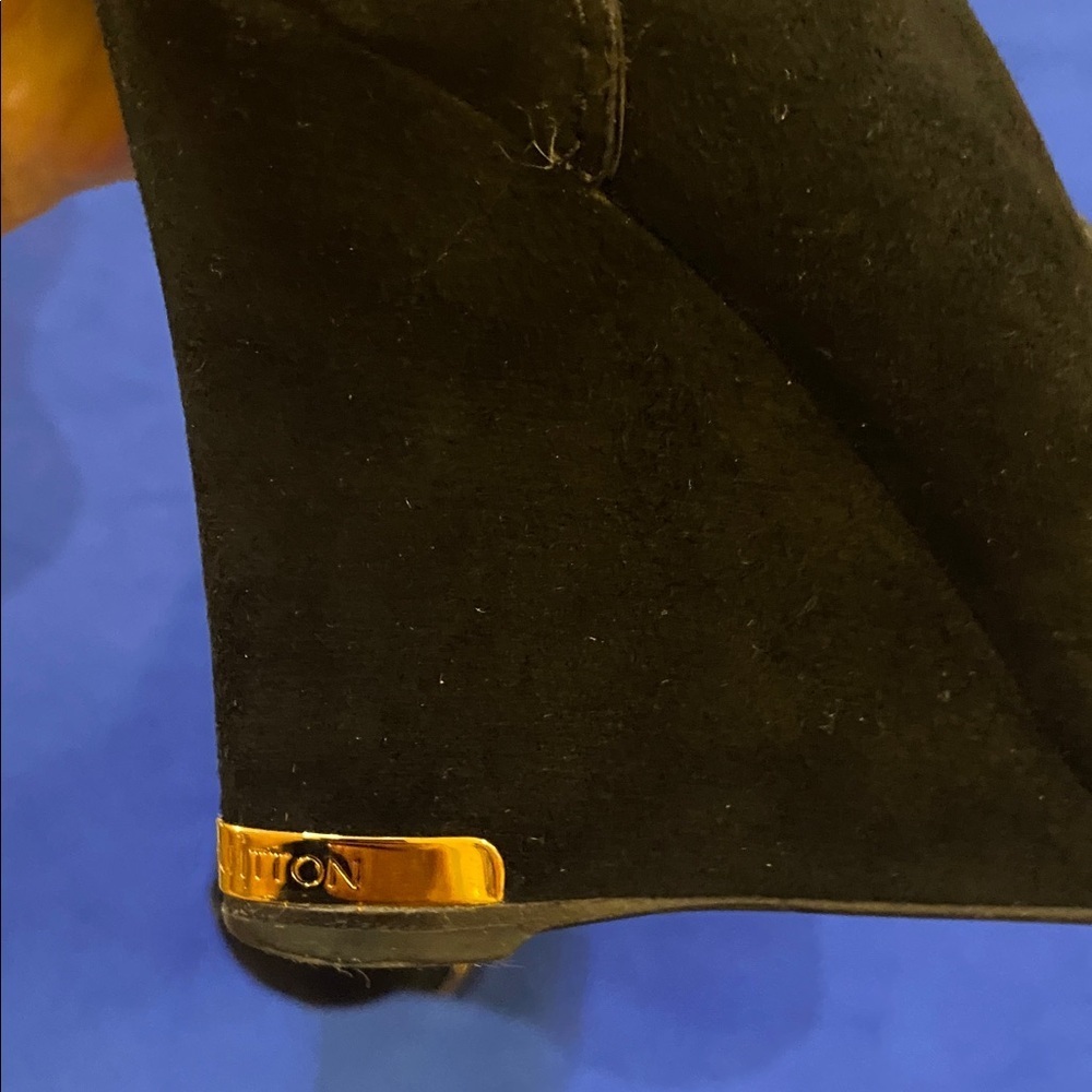 Louis Vuitton Black Peep-Toe Heels 37.5 - Picture 7 of 9